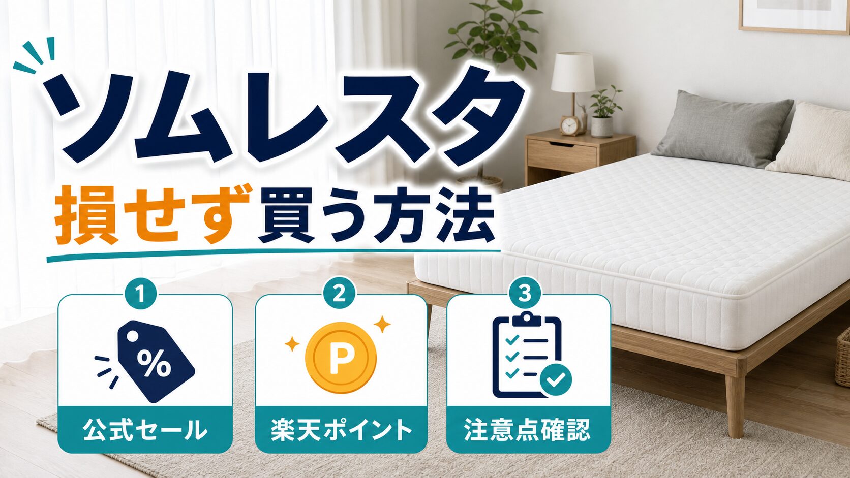 ソムレスタを損せず買うための3つの選択肢を示す案内イメージ
