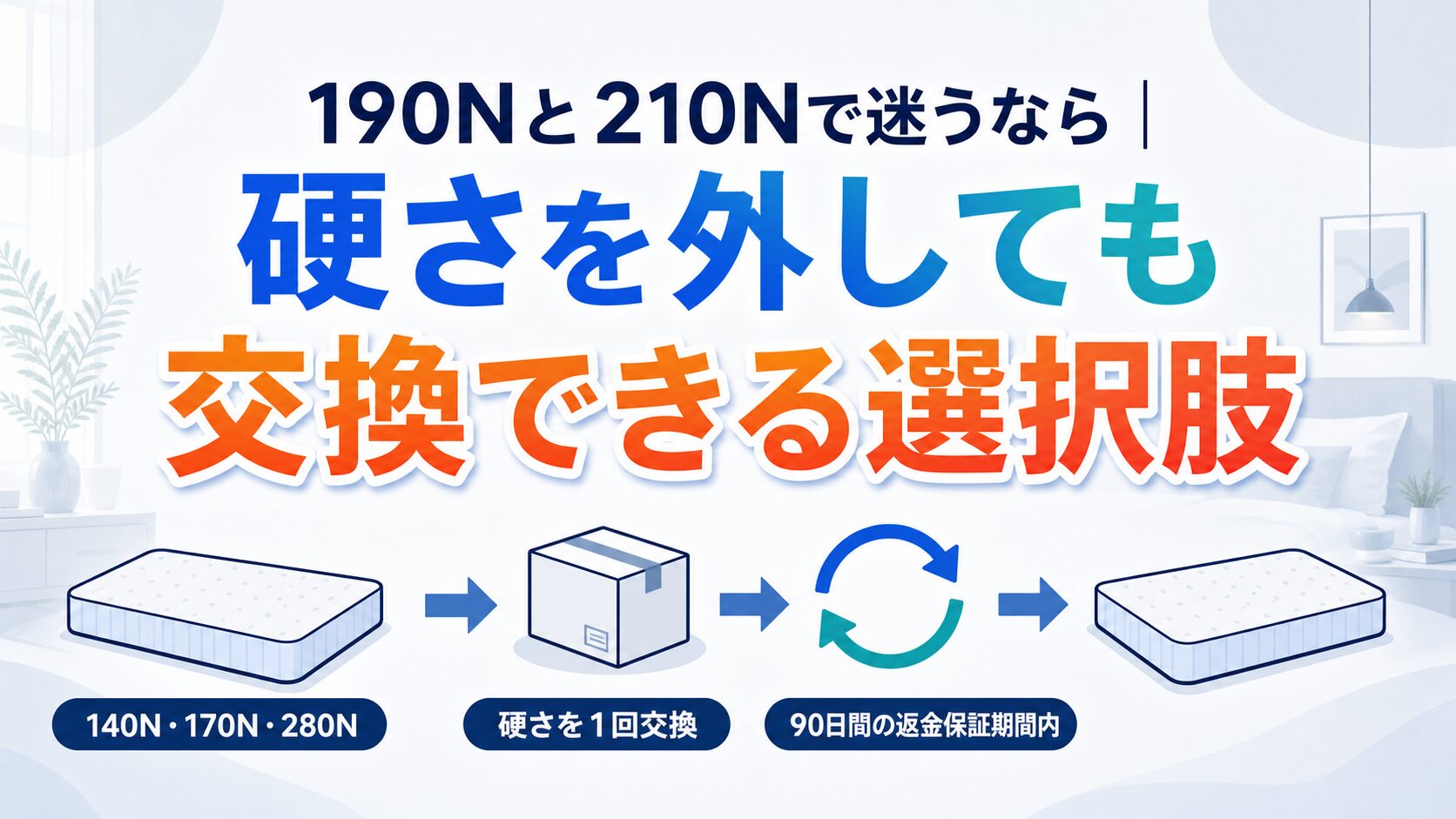 190Nと210Nで迷ったときに硬さを交換できる選択肢を示すイラスト