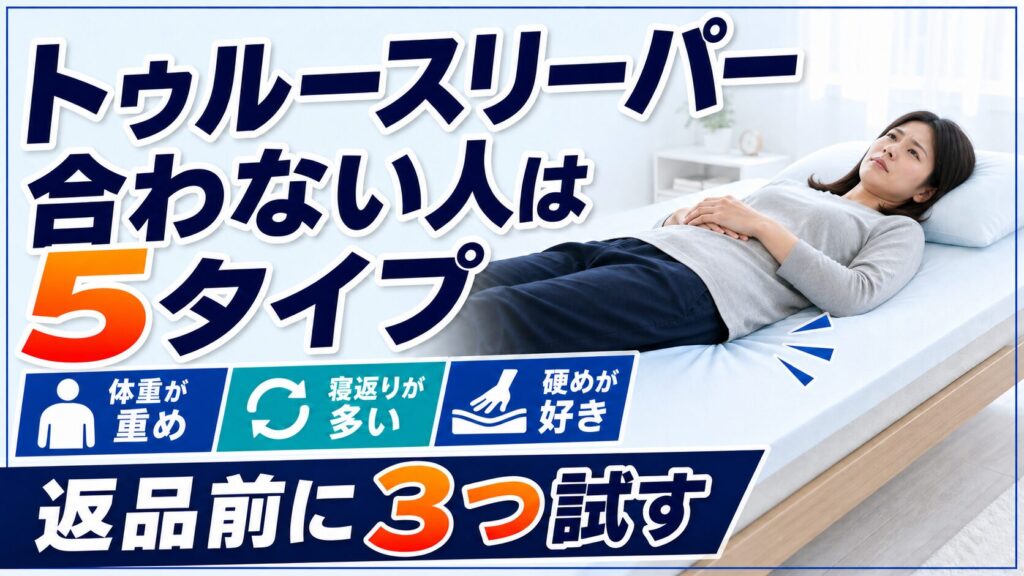 トゥルースリーパーが合わない人の特徴を確認している女性のイラスト